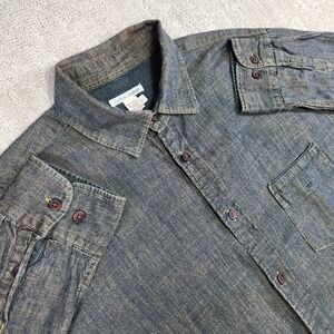 Carbon 2 Cobalt Halcyon Shirt Men Large Chambray Merlot Wine Denim  Huckberry